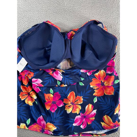 Lands End Swim Shirt Womens 26W Tank Multicolor Floral Underwire Padded NWT - Picture 10 of 12